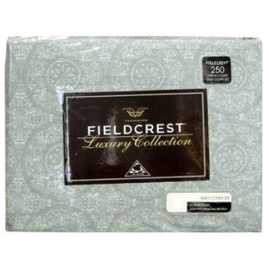Fieldcrest Cotton Reversible Mandala Silver Quilt Cover Set Queen