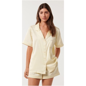 Forever New Women's Allegra Two Piece Short PJ Set in Limone Sorbet
