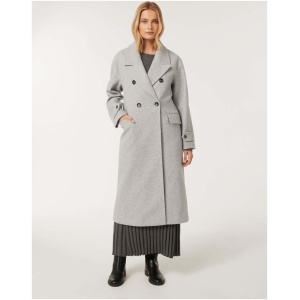 Forever New Women's Belinda Soft Shoulder Coat in Light Grey Marle