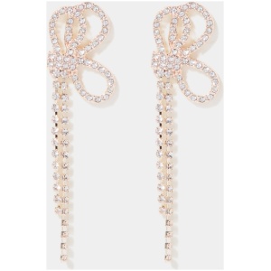 Forever New Women's Dakota Bow Drop Earrings in Rose Gold/Crystal