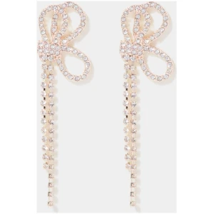 Forever New Women's Dakota Bow Drop Earrings in Rose Gold/Crystal