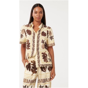 Forever New Women's Frankie Short Sleeve Shirt in Aurora Tropical Co-Ord