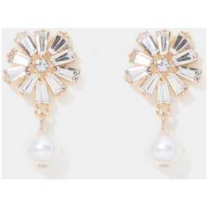 Forever New Women's Geneva Diamanté and Pearl Earrings in Pearl/Crystal