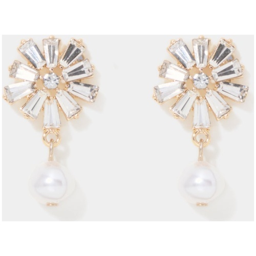 Forever New Women's Geneva Diamanté and Pearl Earrings in Pearl/Crystal