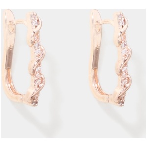 Forever New Women's Kali Knot Stone Hoop Earrings in Rose Gold/Crystal
