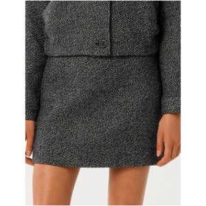 Forever New Women's Lennon Textured Mini Skirt in Black/White Set