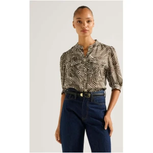 Forever New Women's Lorna Utility Blouse in Dark Sloane Abstract
