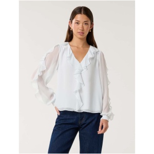Forever New Women's Novi Ruffle Front Blouse in Ancient Water