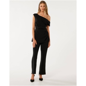 Forever New Women's Palma Asymmetric Jumpsuit in Black