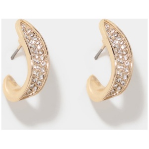 Forever New Women's Shea Stone Curve Plus Size Loop Earrings in Gold/Crystal