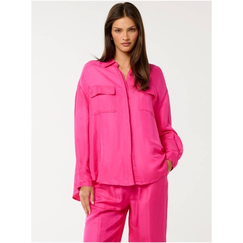 Forever New Women's Verity Oversized Shirt in Pink