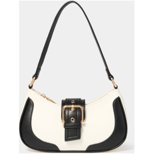 Forever New Women's Wendy Buckle Shoulder Bag in Black/Ivory