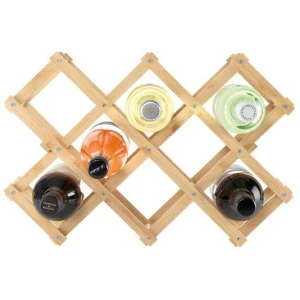 Karira Collapsible Bamboo Wine Rack Size 45X31X12.5cm by Ambrosia