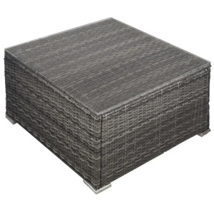 LONDON RATTAN 1 Piece Outdoor Wicker Coffee Table, Grey