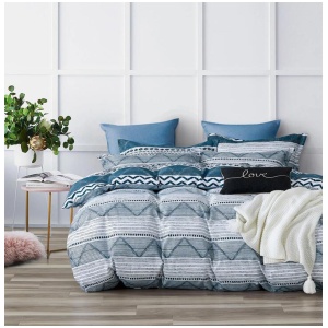 Microfiber Reversible Quilt Cover Set - Jasper - Queen Size