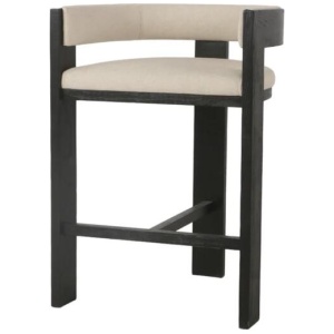 Miles Black ELM Barstool - Dawn Beige by Interior Secrets - AfterPay Available