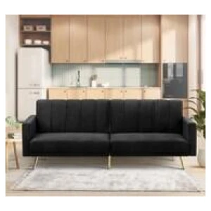 Mimi Velvet 3 Seater Sofa Bed Black