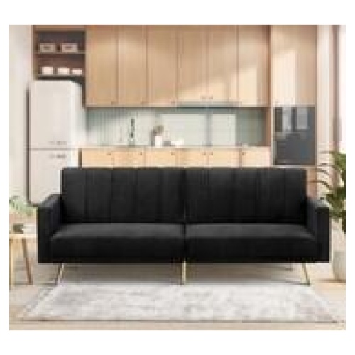 Mimi Velvet 3 Seater Sofa Bed Black
