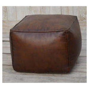 Moldova Leather Ottoman Brown