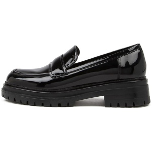 Mollini Alanta Mo Black Patent Leather Black Shoes Womens Shoes Casual Flat Shoes