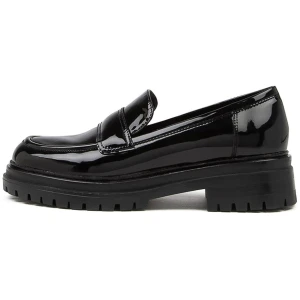 Mollini Alanta Mo Black Patent Leather Black Shoes Womens Shoes Casual Flat Shoes