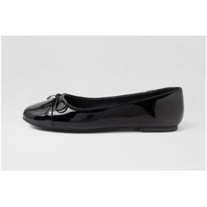 Mollini Ballet Mo Black Black Patent Leather Black Black Shoes Womens Shoes Casual Flat Shoes
