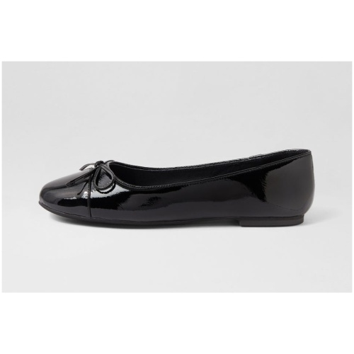 Mollini Ballet Mo Black Black Patent Leather Black Black Shoes Womens Shoes Casual Flat Shoes