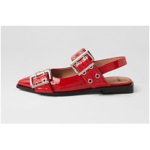 Mollini Larra Mo Red Patent Leather Red Shoes Womens Shoes Flat Shoes