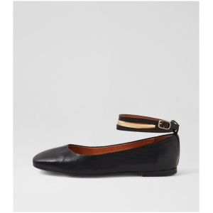 Mollini Naria Mo Black Leather Black Shoes Womens Shoes Casual Flat Shoes