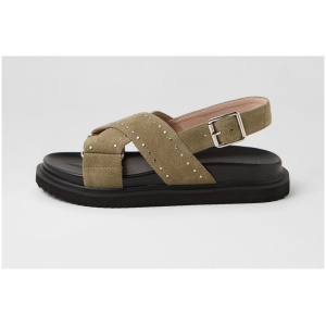 Nude Loddie Nu Moss Silver Suede Moss Silver Sandals Womens Shoes Casual Sandals Flat Sandals