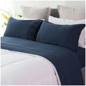 Ramesses Jeans Pebble Wash Linen Look Alternative Sheet Set Single