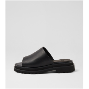 Rollie Slide Step Rl All Black Leather All Black Shoes Womens Shoes Casual Flat Shoes