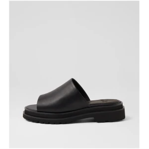 Rollie Slide Step Rl All Black Leather All Black Shoes Womens Shoes Casual Flat Shoes