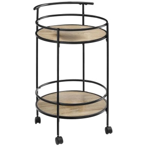 Sarantino Reno Mini Bar Cart Caddy in Grey Oak