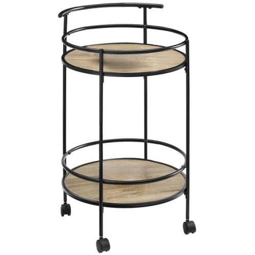 Sarantino Reno Mini Bar Cart Caddy in Grey Oak