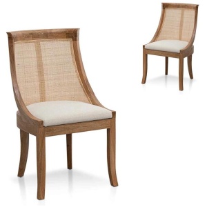 Set of 2 - Arla Dining Chair - Dawn Beige by Interior Secrets - AfterPay Available
