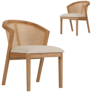 Set of 2 - Earlene Fabric Dining Chair - Dawn Beige by Interior Secrets - AfterPay Available