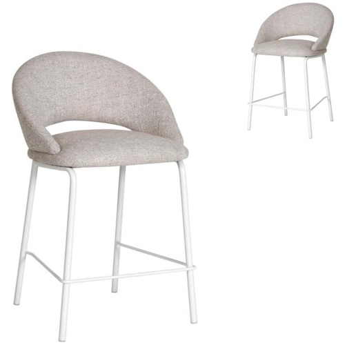 Set of 2 - Harrington White Bar Stool - Pale Beige by Interior Secrets - AfterPay Available