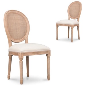 Set of 2 - Lenora ELM Dining Chair - Dawn Beige by Interior Secrets - AfterPay Available