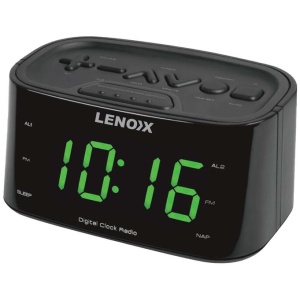 Smartphone-Charging Alarm Clock & FM Radio (Black) w/ USB Port