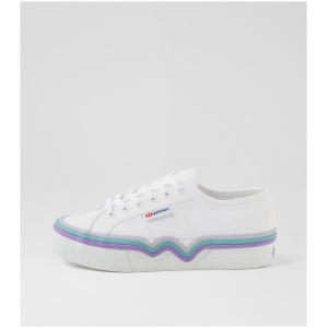 Superga 2740 Liquify Stripes S9 White Fuchsia Green Canvas White Fuchsia Green Shoes Womens Shoes Casual Flat Shoes