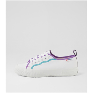 Superga 2750 Curly Binding S9 White Fuchsia Green Canvas White Fuchsia Green Shoes Womens Shoes Casual Flat Shoes