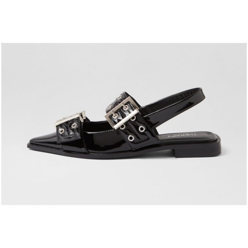Therapy Matilda Th Black Patent Pu Black Shoes Womens Shoes Casual Flat Shoes