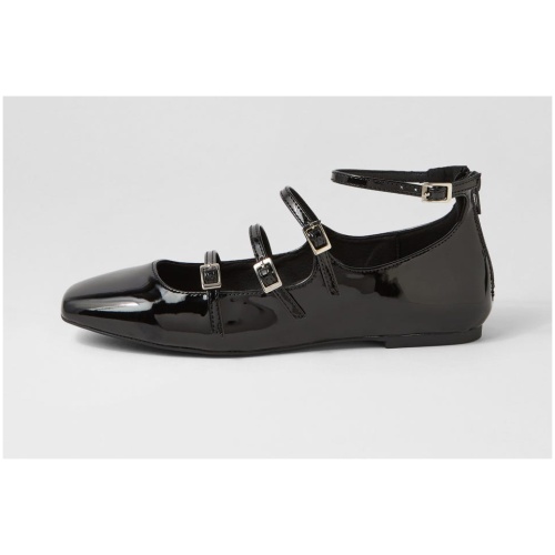 Therapy Odile Th Black Patent Pu Black Shoes Womens Shoes Casual Flat Shoes