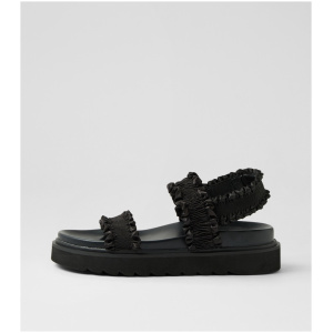 Therapy Vissta Th Black Smooth Black Sandals Womens Shoes Casual Sandals Flat Sandals