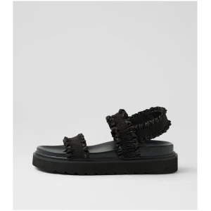 Therapy Vissta Th Black Smooth Black Sandals Womens Shoes Casual Sandals Flat Sandals