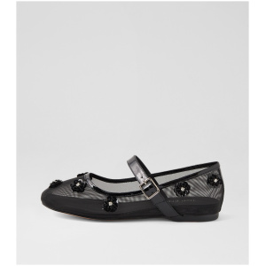 Top End Alily To Black Patent Mix Black Shoes Womens Shoes Casual Flat Shoes