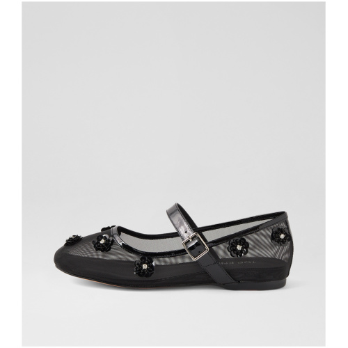 Top End Alily To Black Patent Mix Black Shoes Womens Shoes Casual Flat Shoes
