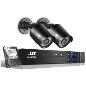 UL-tech CCTV Security System 4CH DVR 2 Cameras 2TB Hard Drive