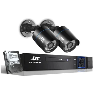 UL-tech CCTV Security System 4CH DVR 2 Cameras 2TB Hard Drive